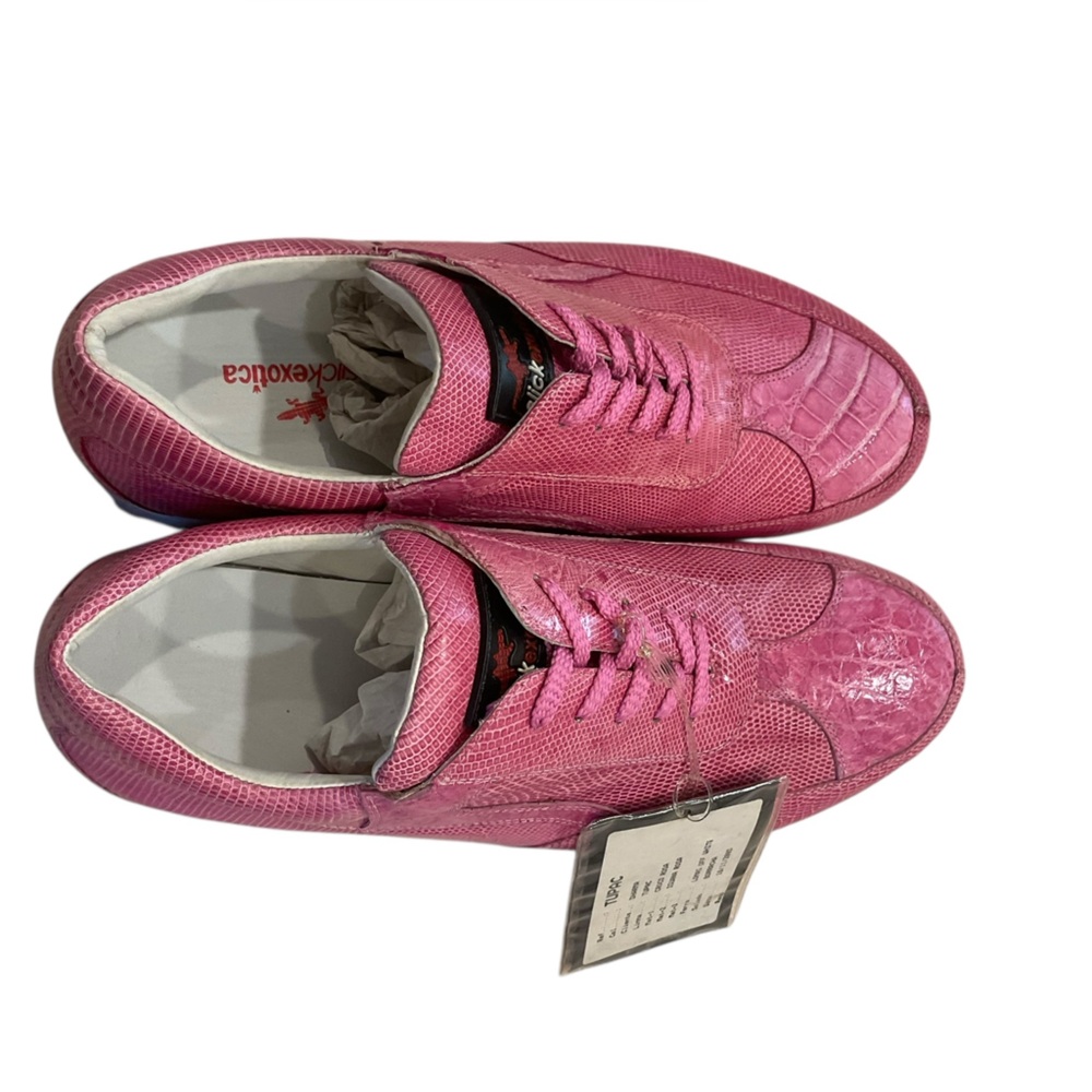 Hot pink  crocodile and iguana sneakers